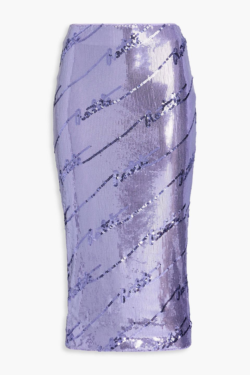 Rotate Birger Christensen - Sequined stretch-mesh midi skirt - Purple - DE 44