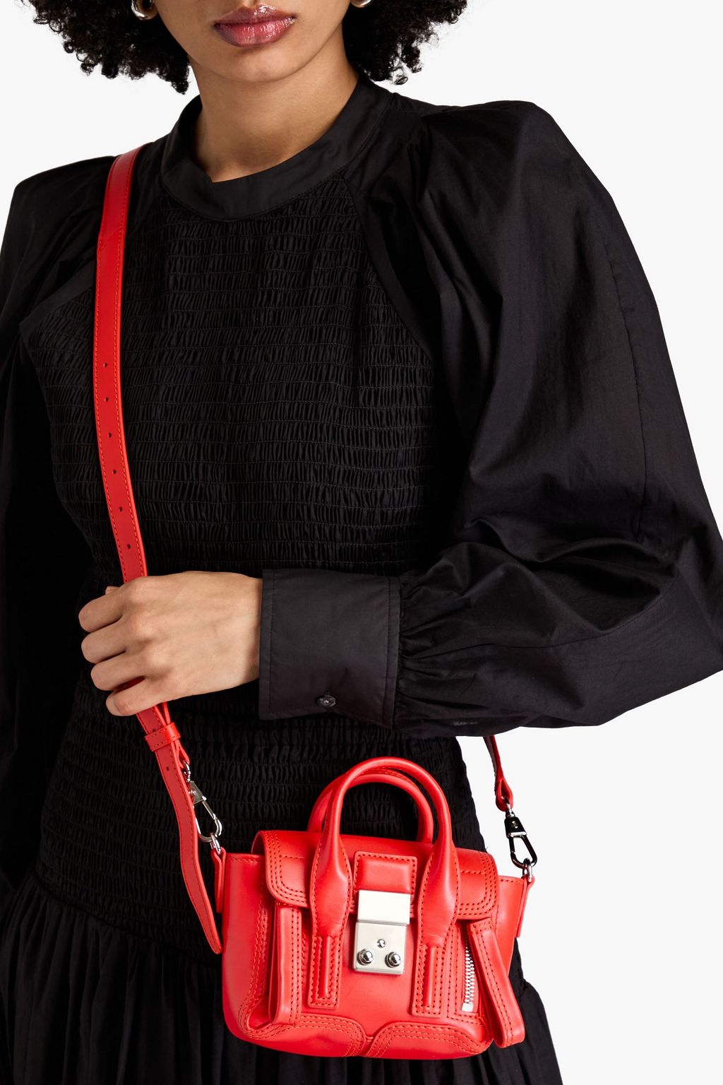 3.1 PHILLIP LIM حقيبة توت "باشلي" صغيرة جدًا مصنوعة من الجلد