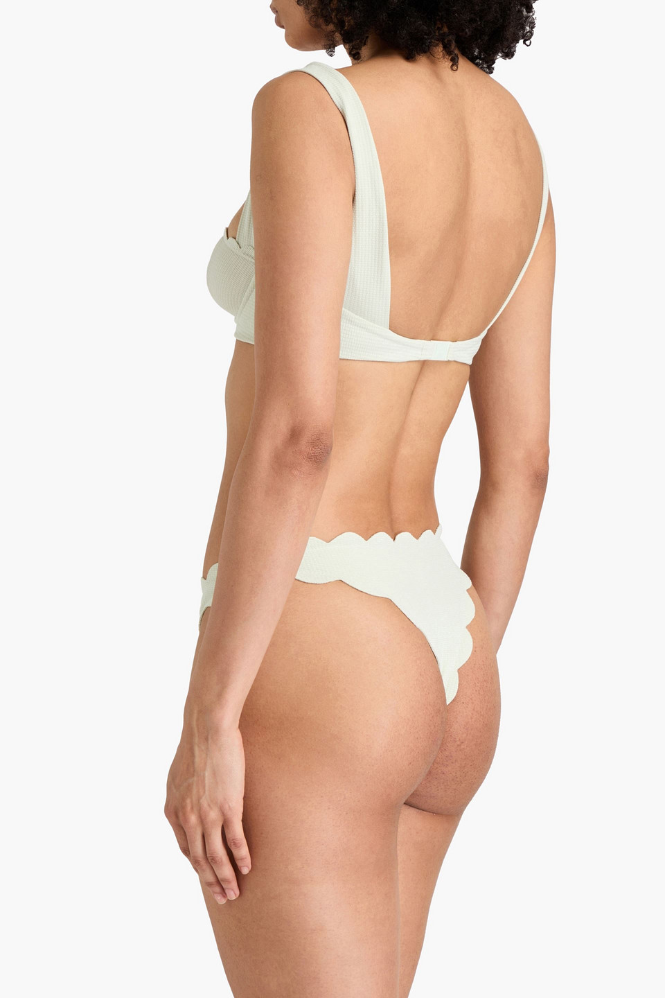 MARYSIA NORTH SCALLOPED SEERSUCKER UNDERWIRED BIKINI TOP 