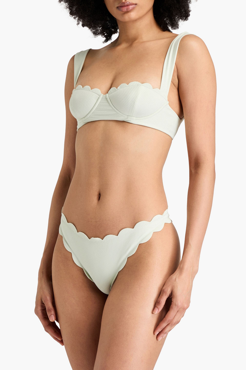 MARYSIA NORTH SCALLOPED SEERSUCKER UNDERWIRED BIKINI TOP 