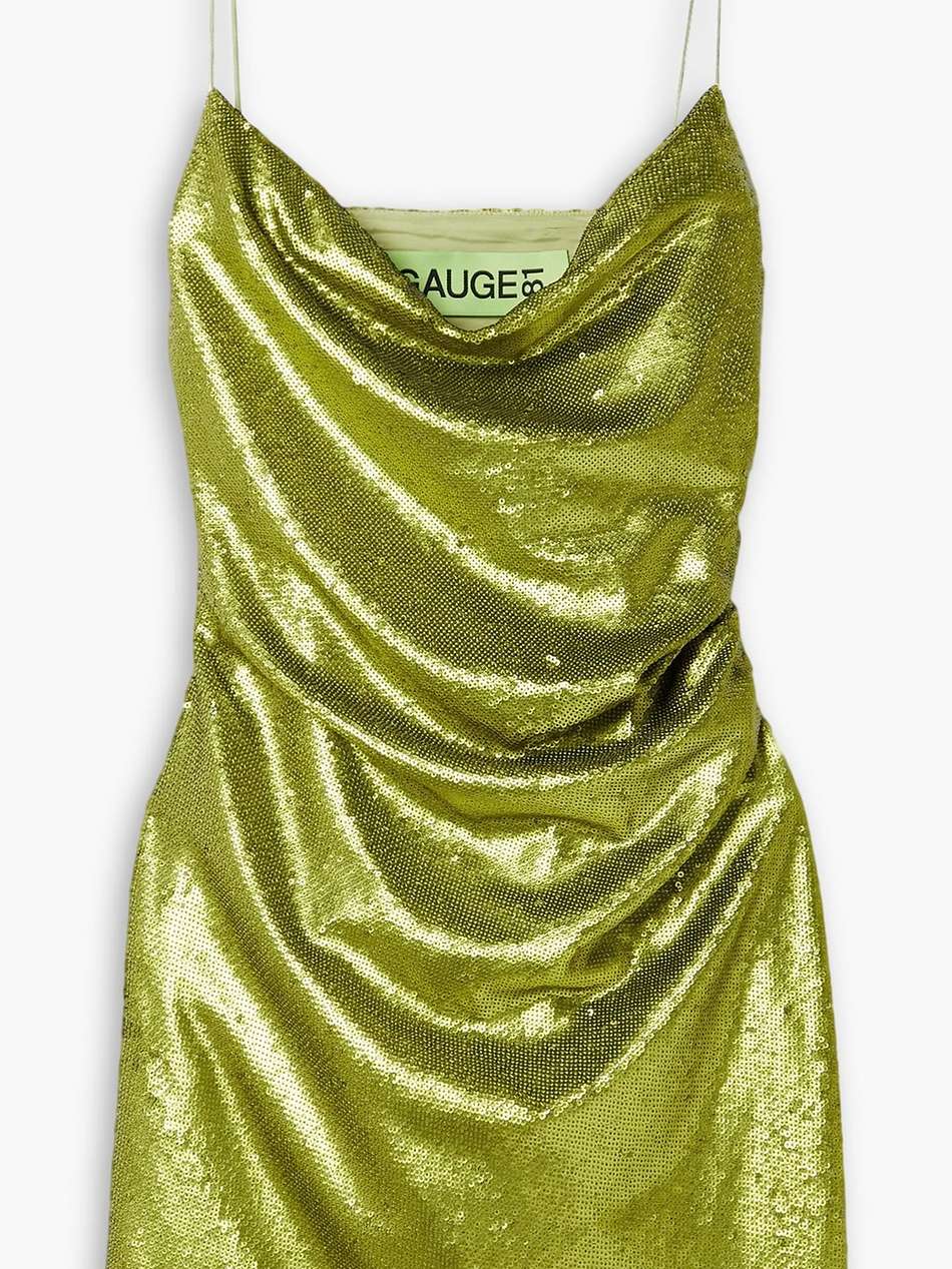 almora draped sequined tulle mini dress
