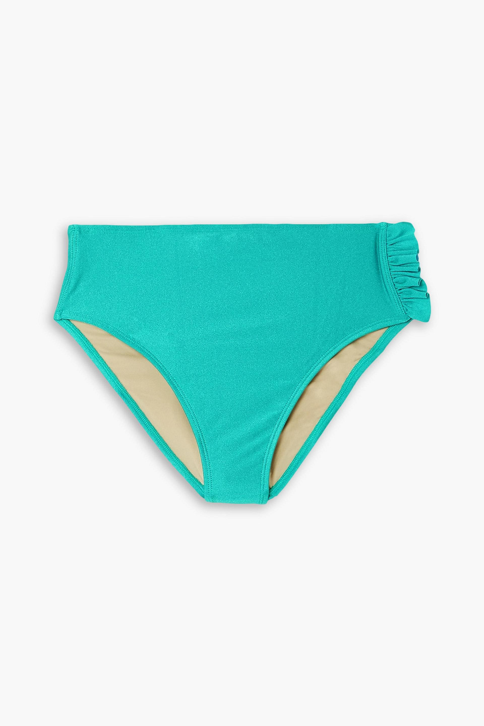 Leslie Amon Tamini Ruffled Bikini Briefs In Turquoise