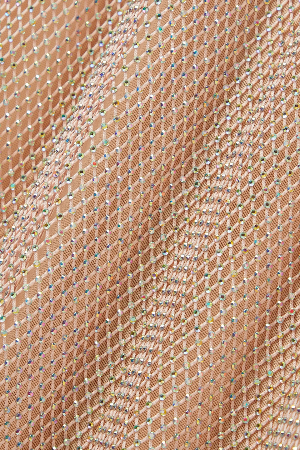 LOVESHACKFANCY CALVERT CRYSTAL-EMBELLISHED MESH MAXI DRESS 