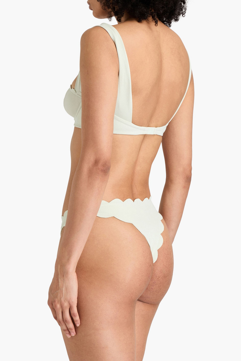 MARYSIA NORTH SCALLOPED SEERSUCKER BIKINI BRIEFS 