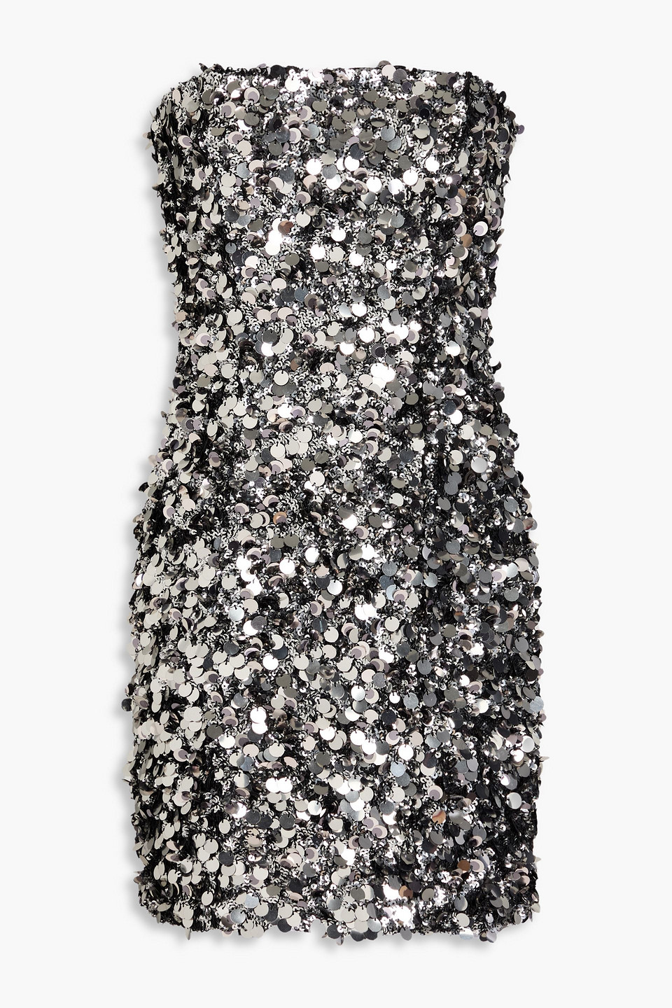 Rotate Birger Christensen Rotate Sequins Mini Tube Dress In Silver