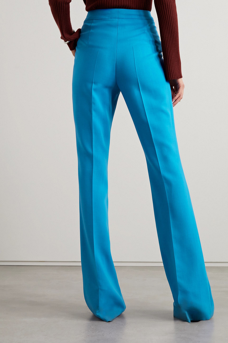 AKRIS FARID WOOL-BLEND FLARED PANTS