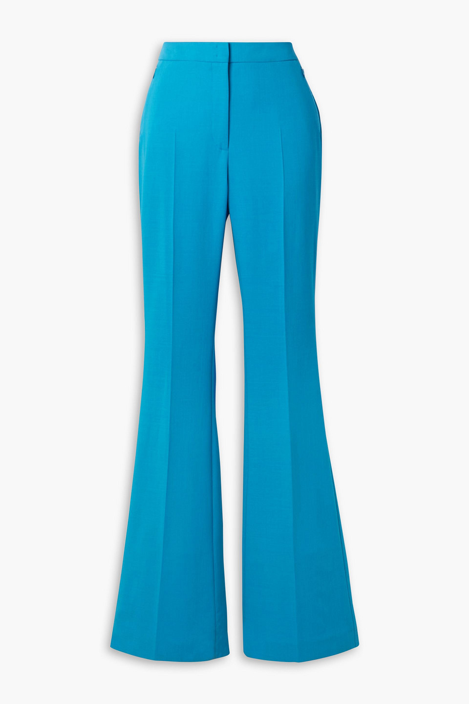 Akris Farid Wool-blend Flared Trousers In Azure