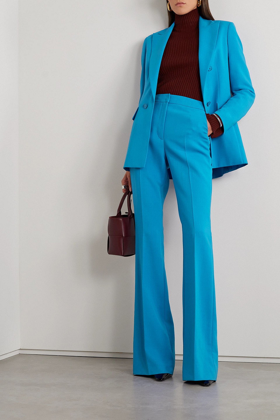 AKRIS FARID WOOL-BLEND FLARED PANTS