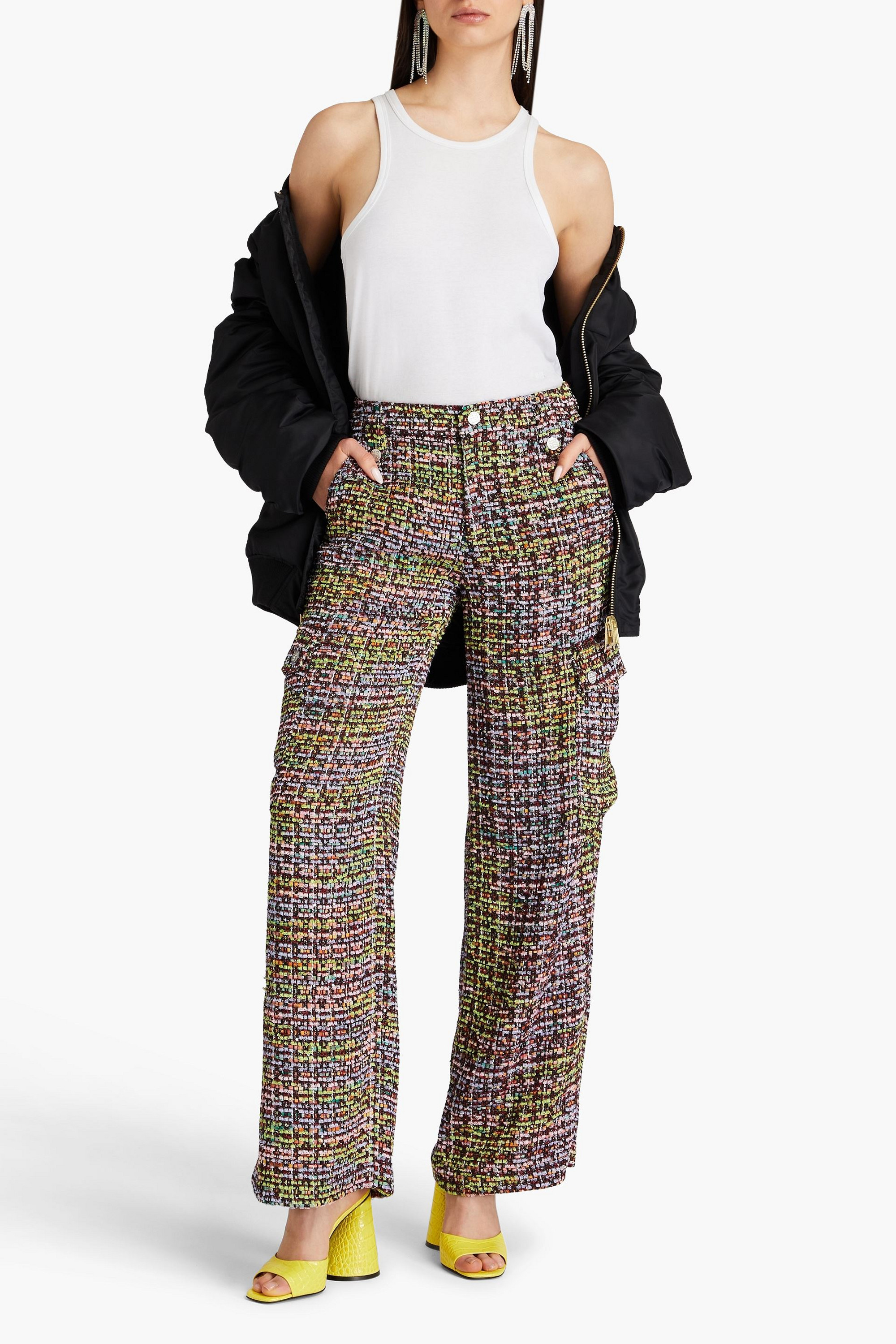 ROTATE Birger Christensen Bouclé-tweed cargo pants
