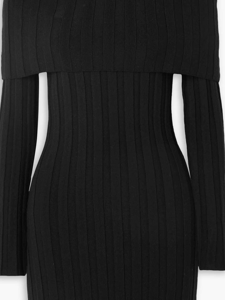 mariah off-the-shoulder ribbed wool mini dress