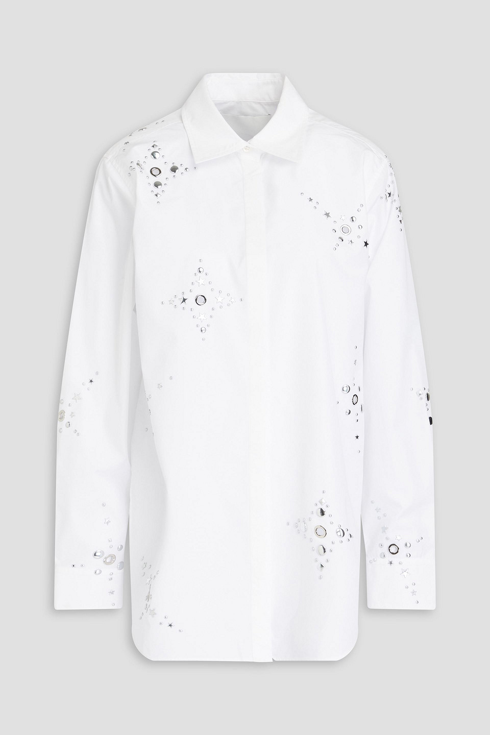3.1 Phillip Lim Liberty Embellished Cotton-blend Poplin Shirt In White