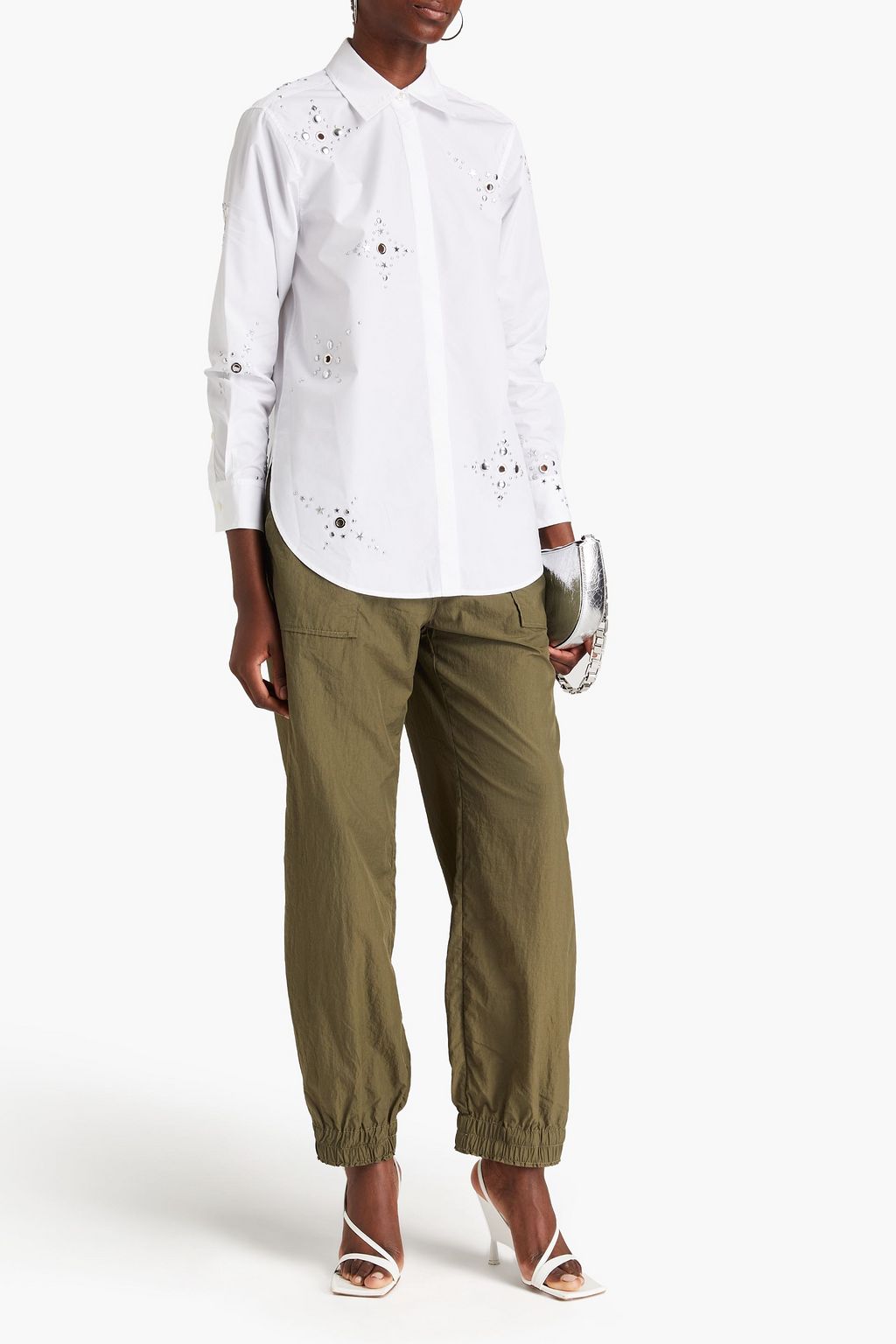 3.1 PHILLIP LIM Liberty embellished cotton-blend poplin shirt