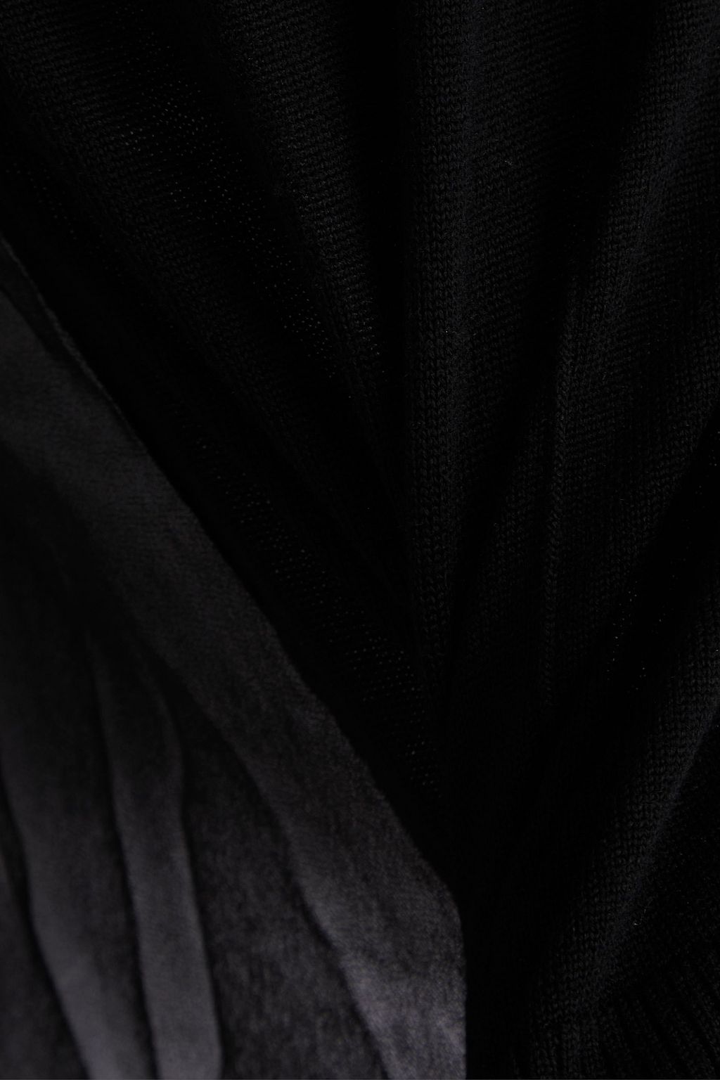 3.1 PHILLIP LIM كنزة رياضية من مزيج الصوف بحواف من الشيفون