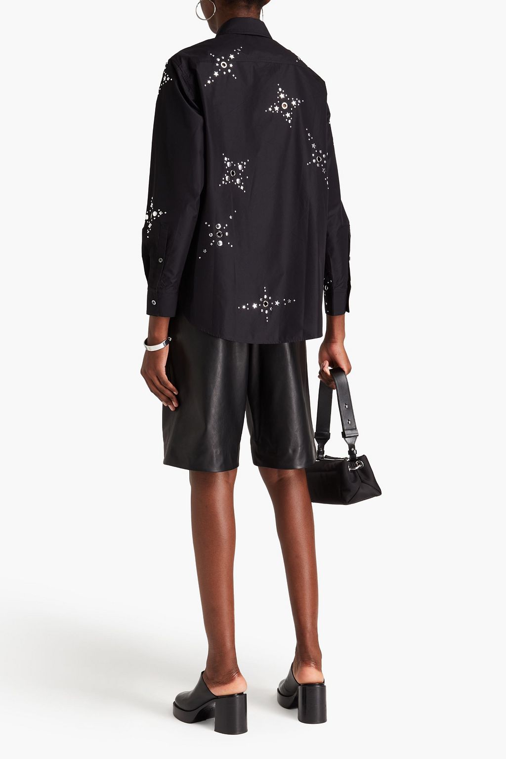 3.1 PHILLIP LIM قميص من البوبلين المصنوع من مزيج من القطن بنمط مزركش