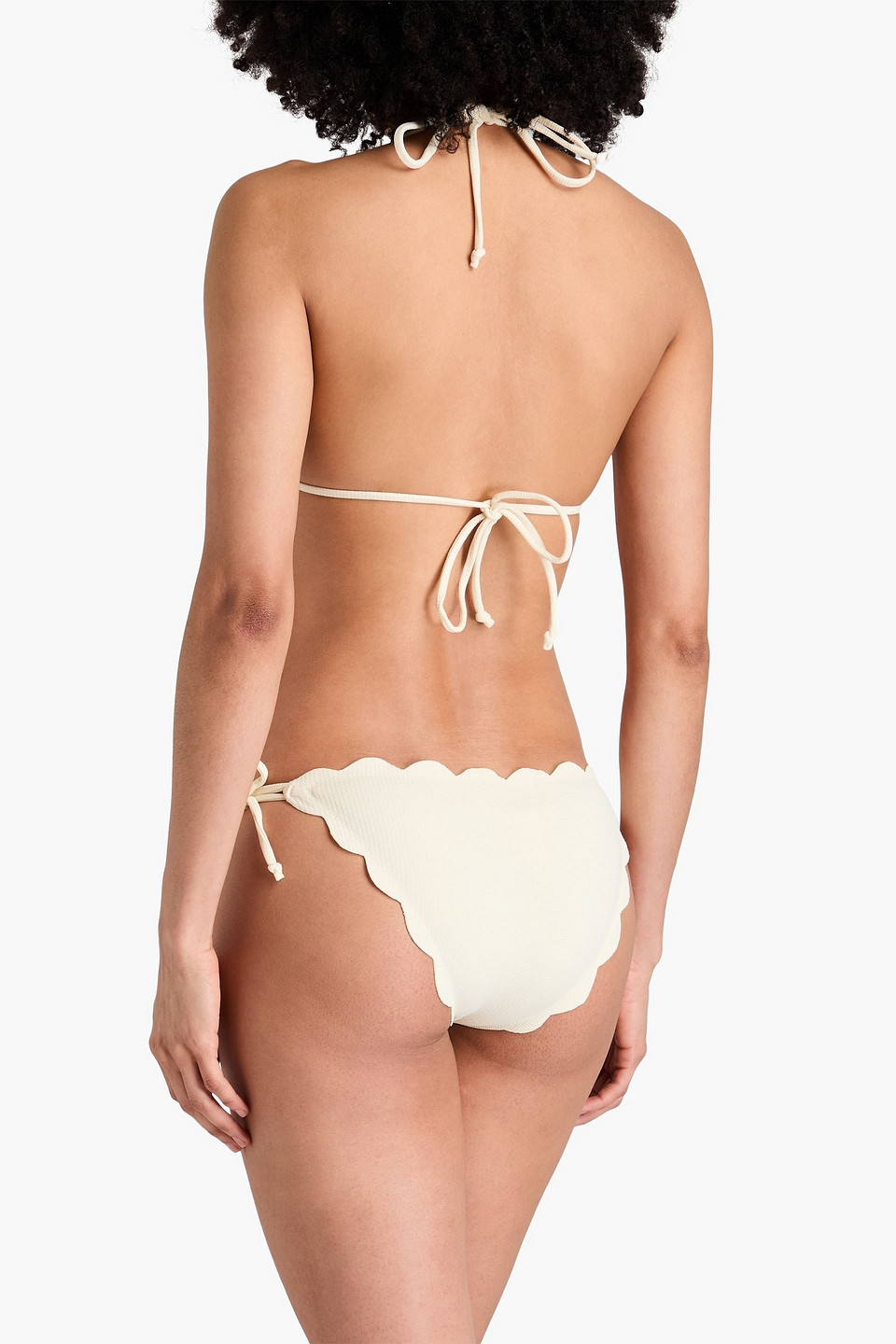 MARYSIA MOTT SCALLOPED SEERSUCKER BIKINI BRIEFS 