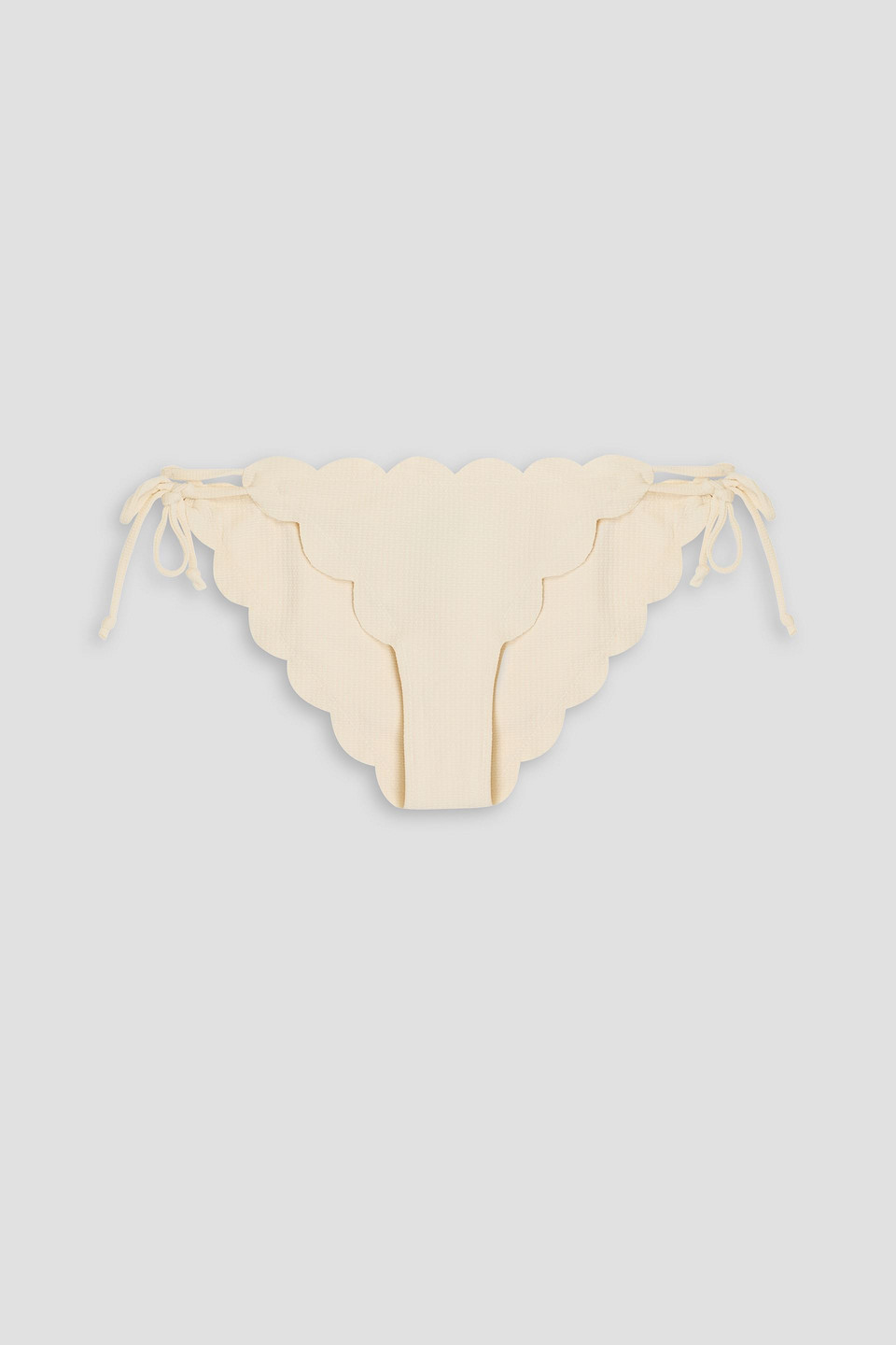 Marysia Mott Scalloped Seersucker Bikini Briefs In Creme