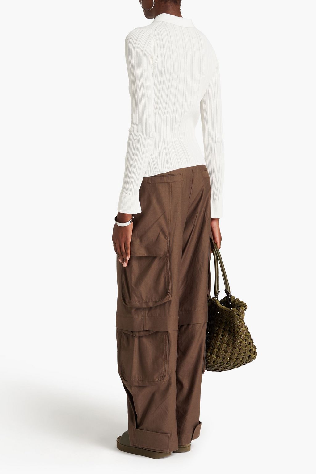 3.1 PHILLIP LIM قميص بولو من مزيج من القطن المضلّع