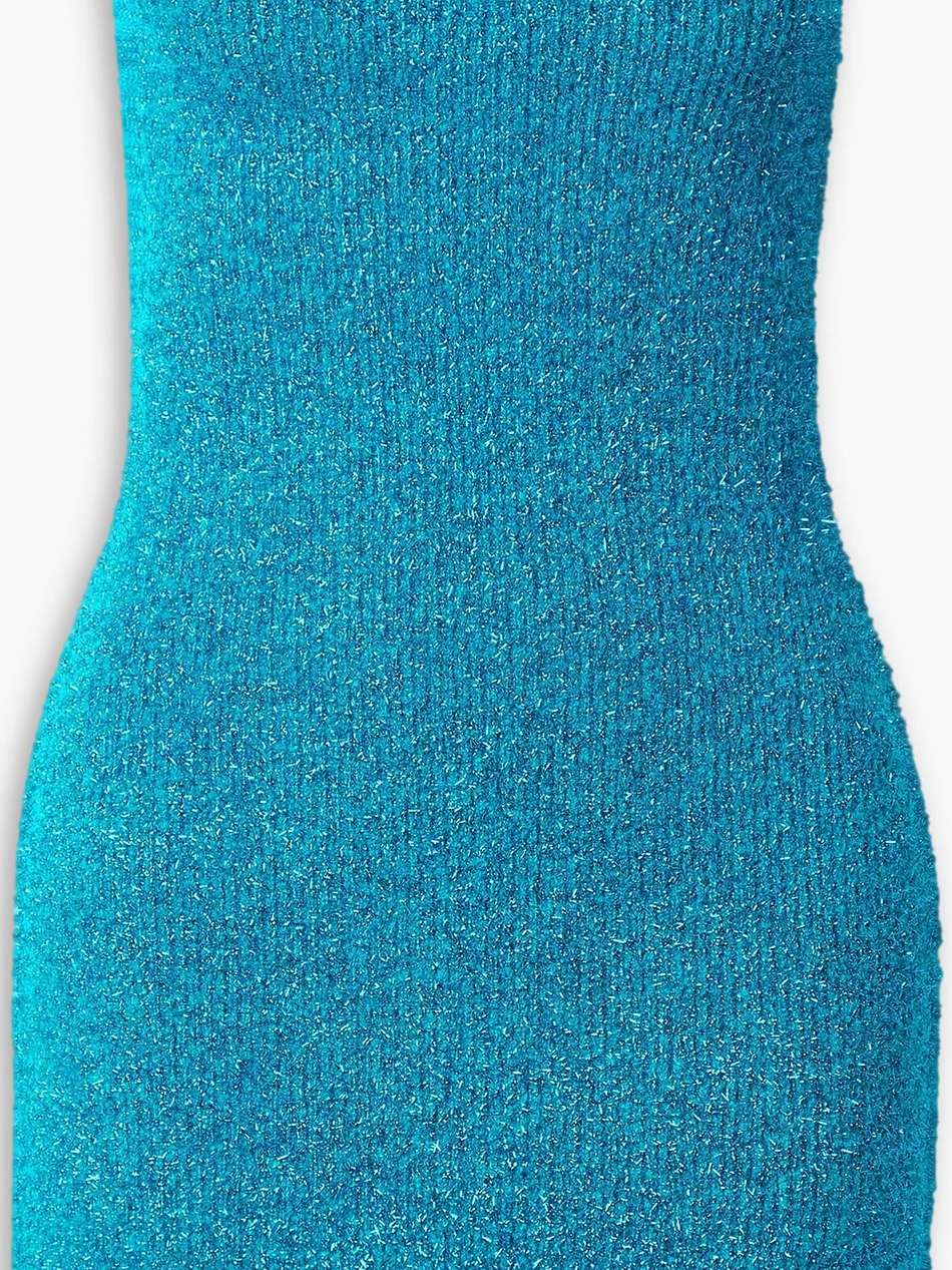 cleo strapless metallic ribbed-knit mini dress