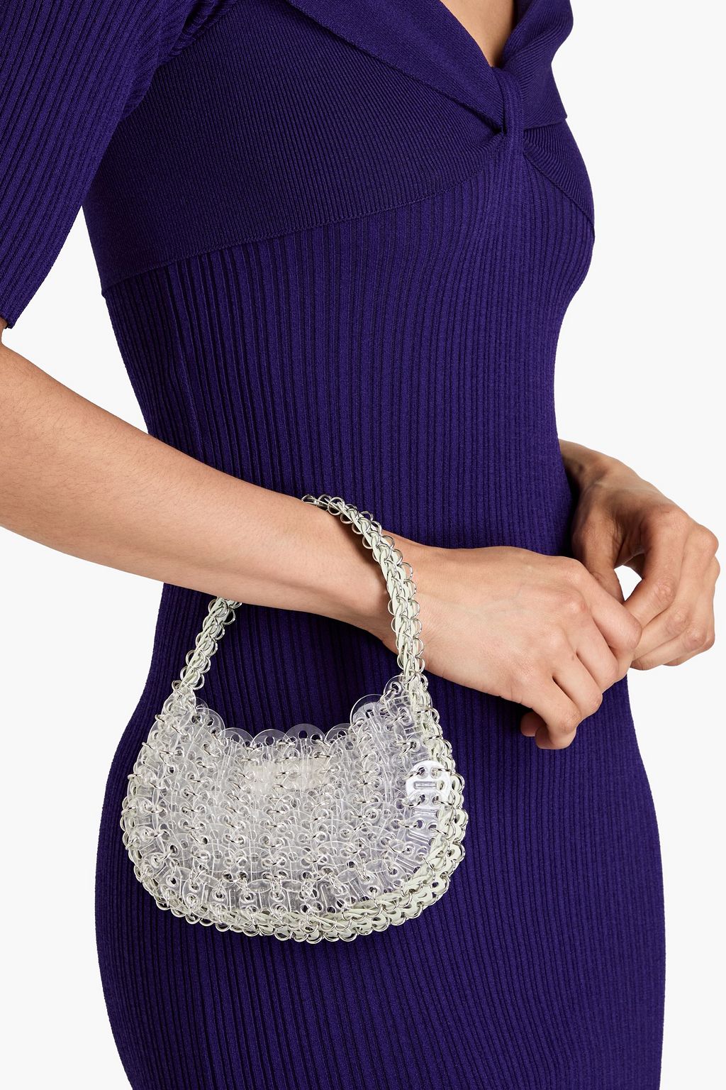 RABANNE 1969 Mini Mess two-tone acrylic and chainmail tote