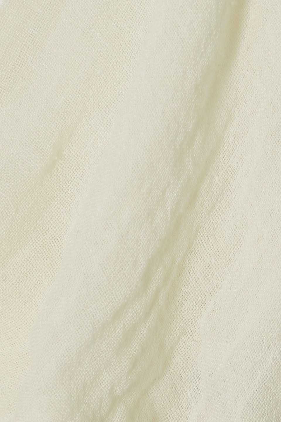 LISA MARIE FERNANDEZ FARRAH CROPPED LINEN-BLEND GAUZE HALTERNECK TOP