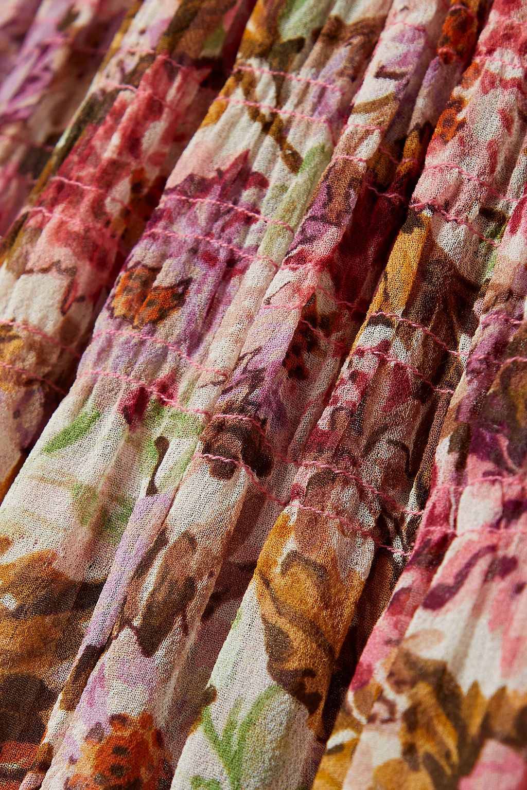 DÔEN Felicity one-shoulder shirred floral-print silk-gauze maxi dress