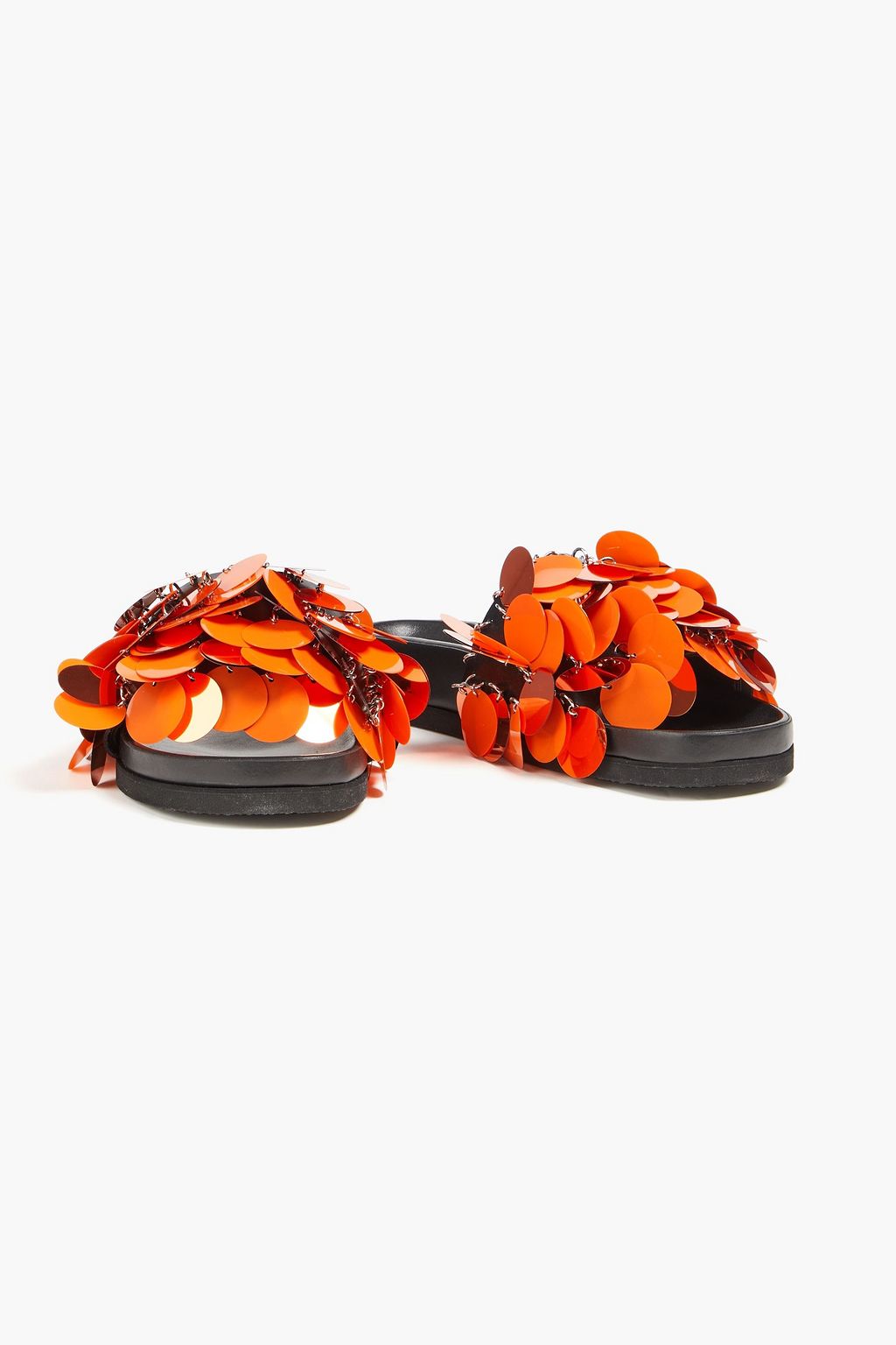 RABANNE Sequin-embellished leather slides