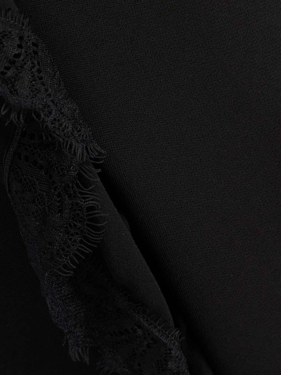 lace-trimmed crepe dress