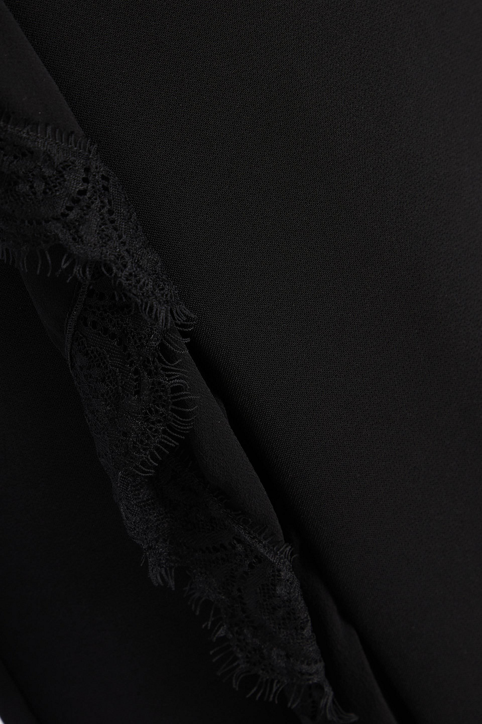 Alberta Ferretti Cady Midi Dress With Lace Trim In Black