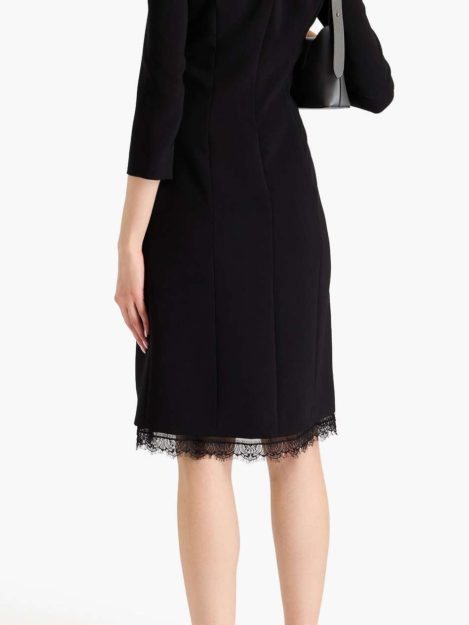 lace-trimmed crepe dress