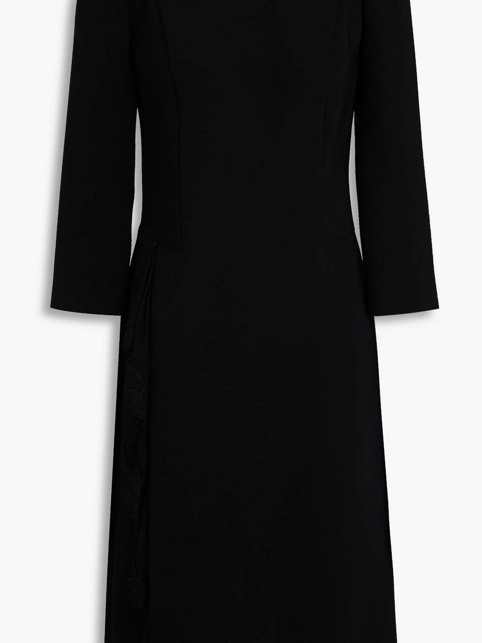 lace-trimmed crepe dress