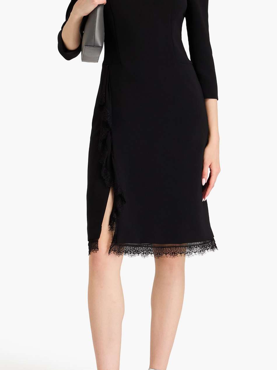 lace-trimmed crepe dress