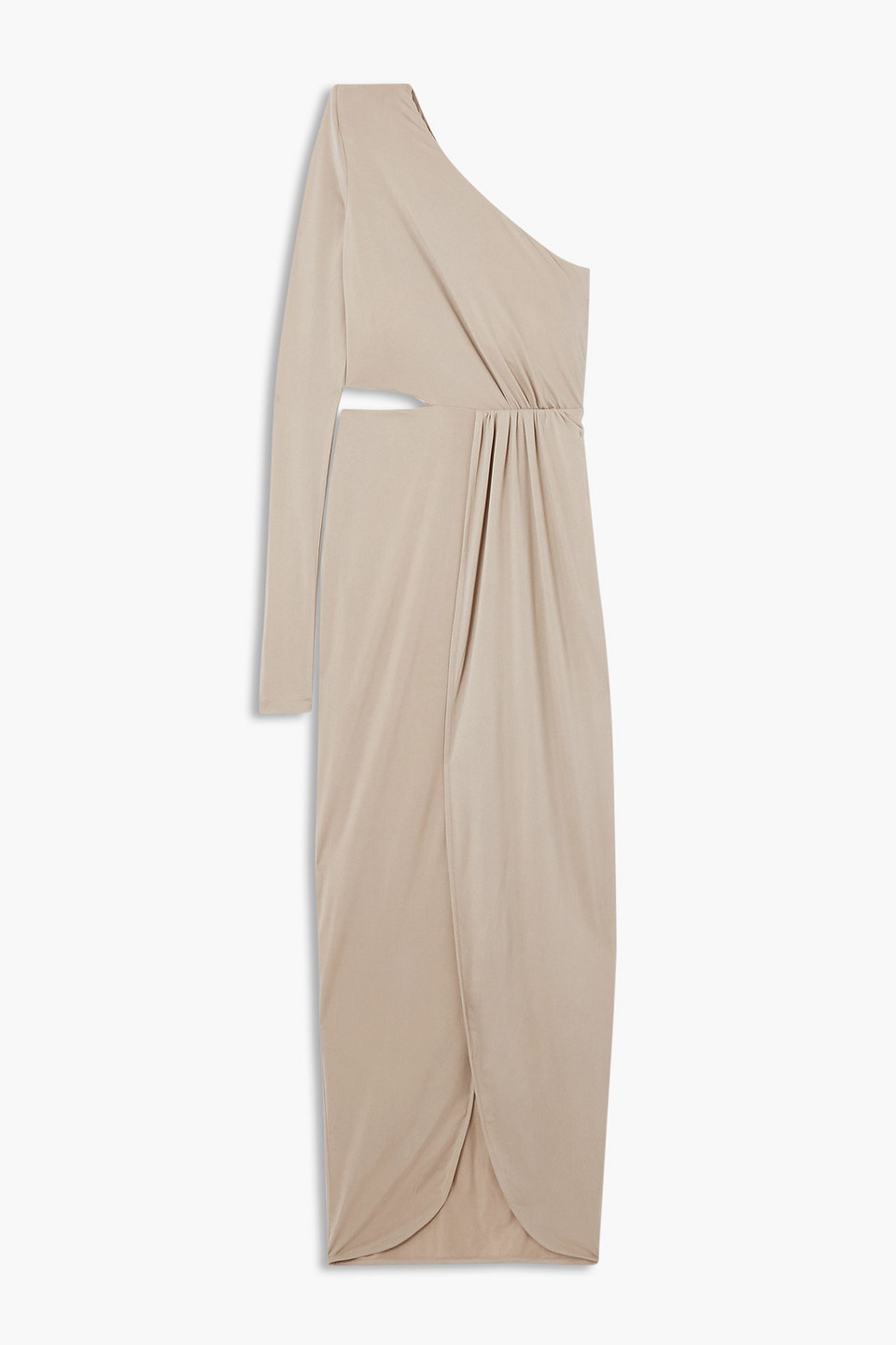 Gauge81 Suani One-sleeve Cutout Stretch-jersey Maxi Dress In Beige