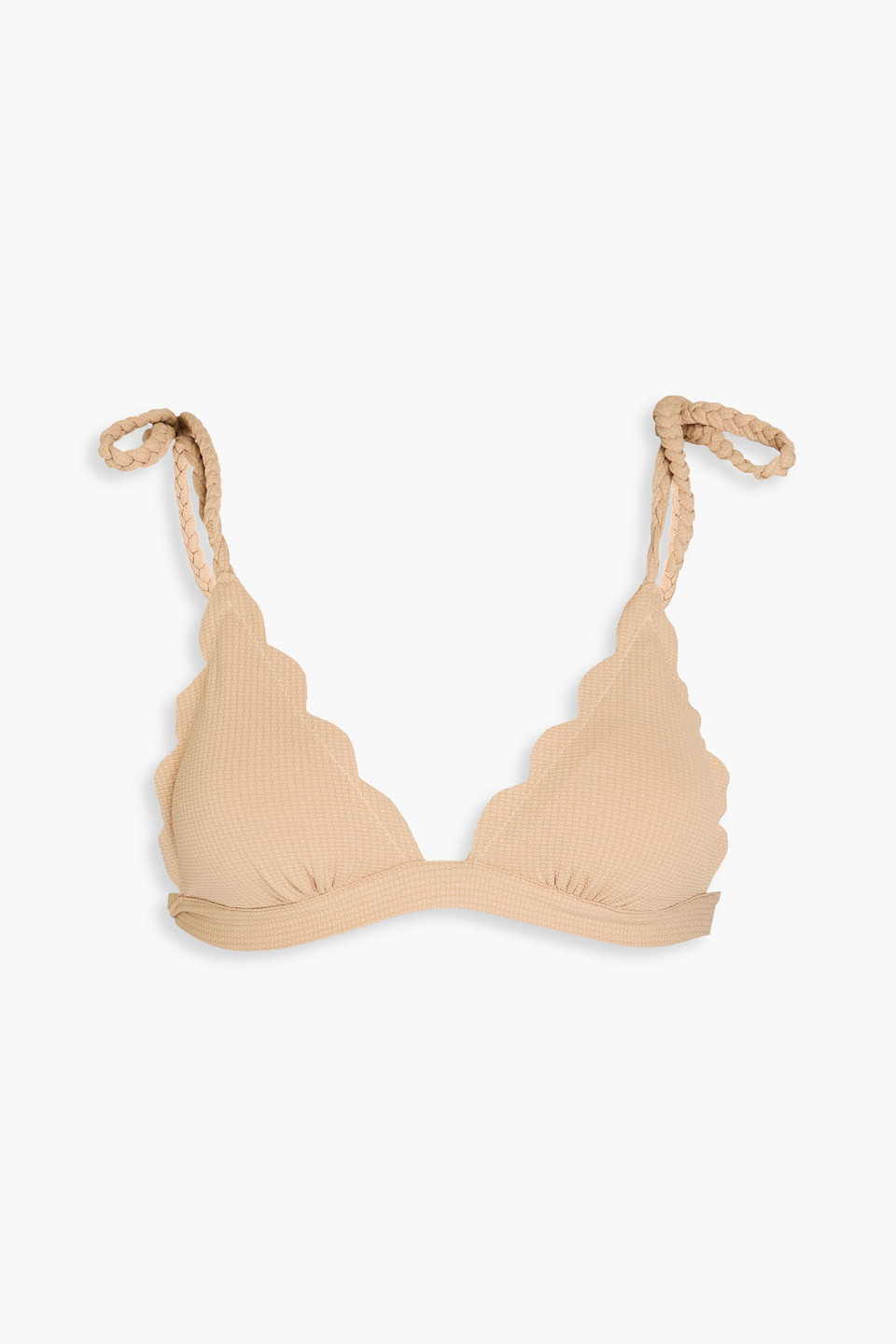 Marysia Broadway Triangel-bikini-oberteil Aus Seersucker Mit Wellenkanten In Neutral