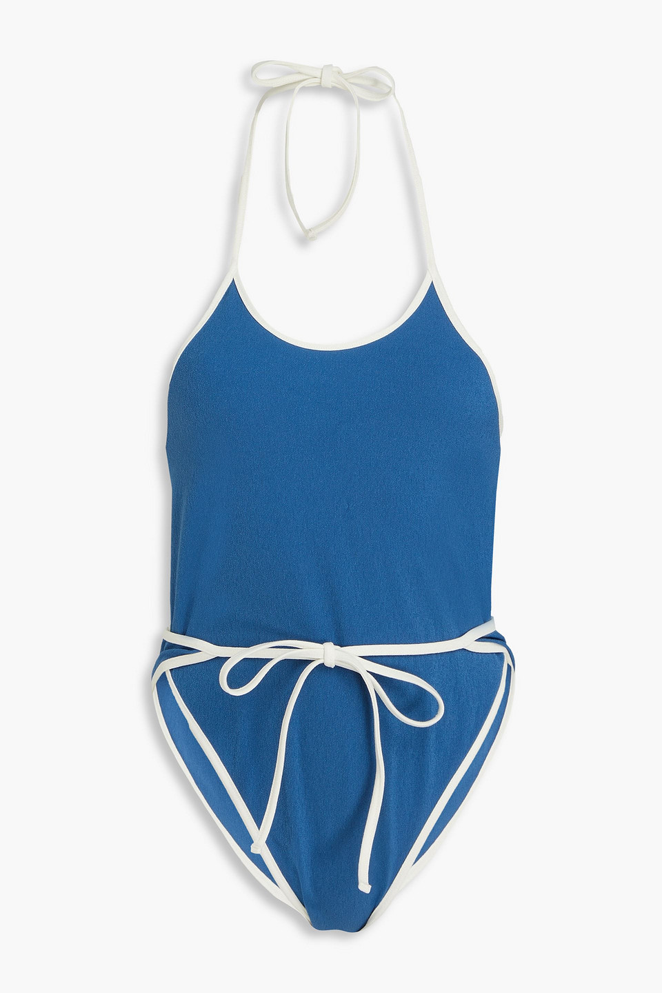 Lisa Marie Fernandez Halterneck Wrap Swimsuit In Blue