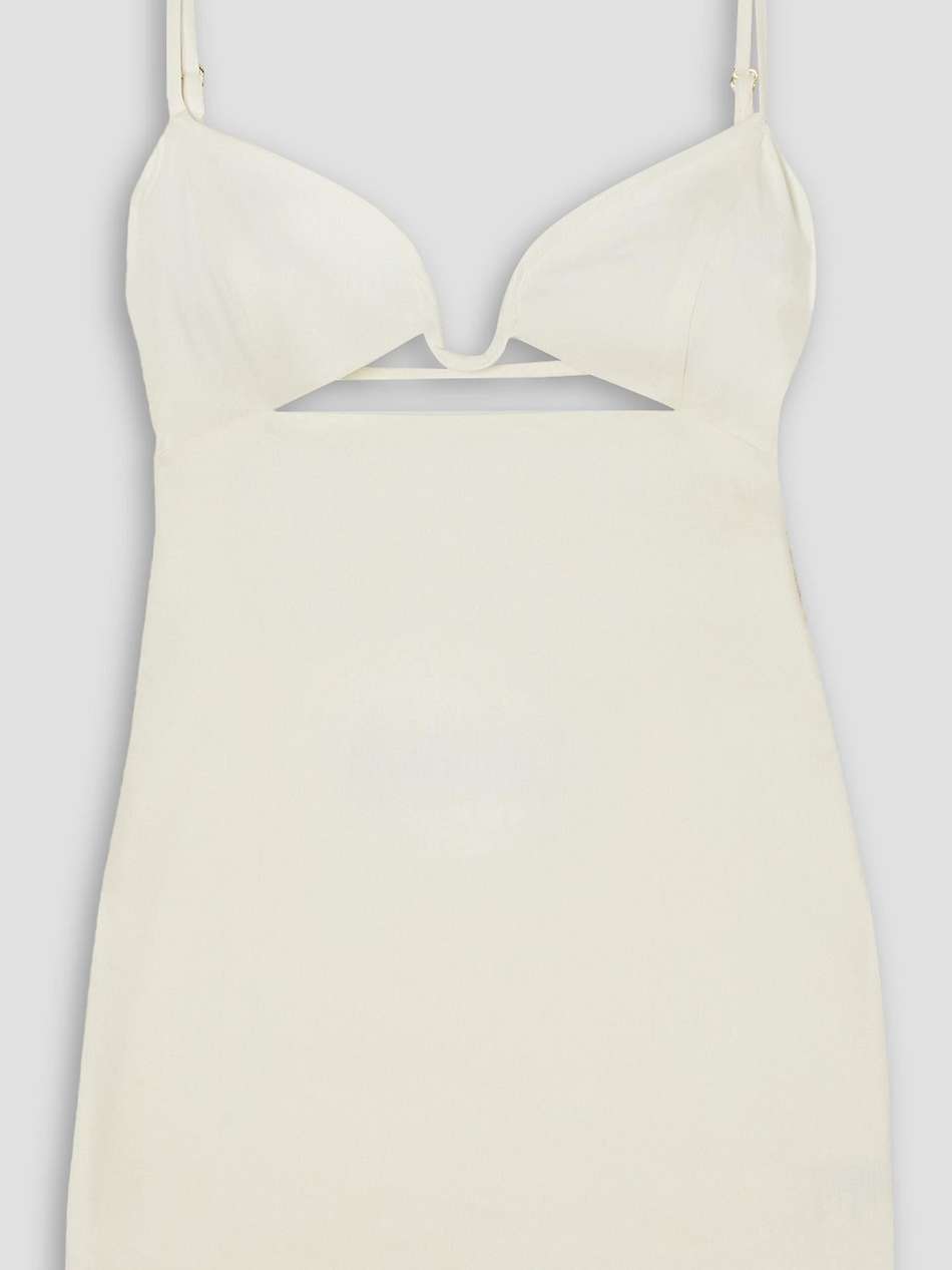 chaleg cutout linen-blend mini dress