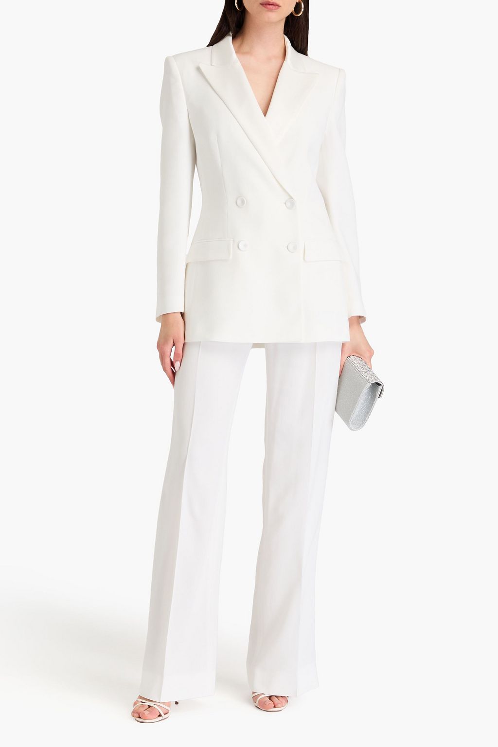 ALBERTA FERRETTI クレープ ダブルブレストブレザー