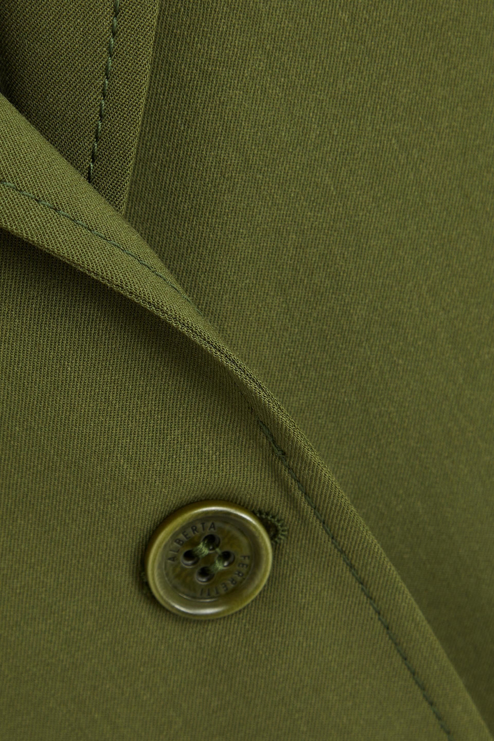 Shop Alberta Ferretti Wool-blend Twill Blazer In Army Green