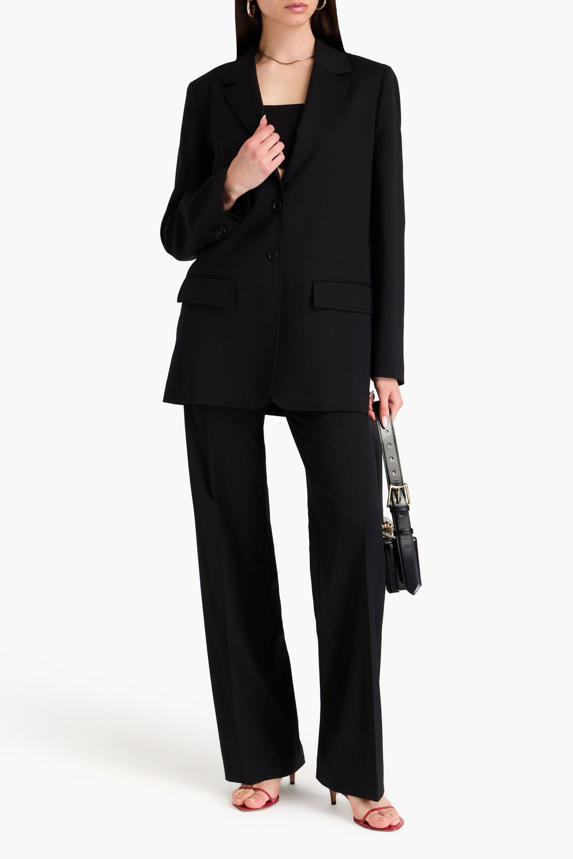 ALBERTA FERRETTI Wool-blend twill blazer