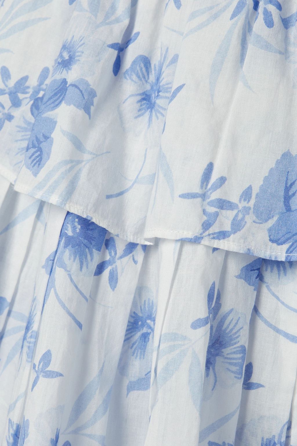 LOVESHACKFANCY Ruffled floral-print cotton mini skirt
