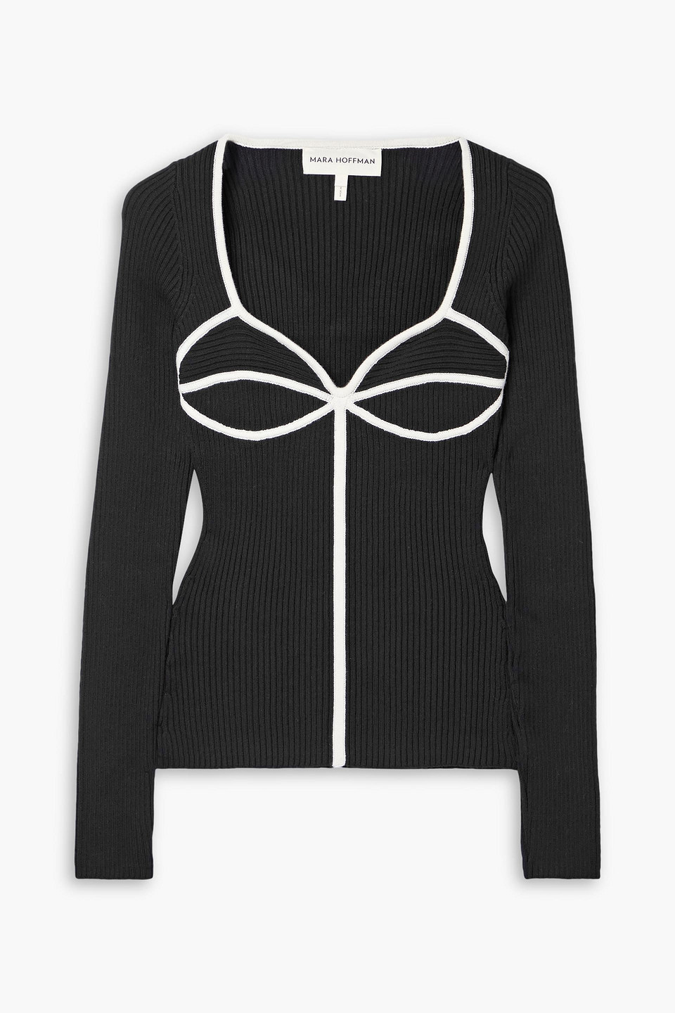 MARA HOFFMAN RIBBED COTTON-BLEND SWEATER