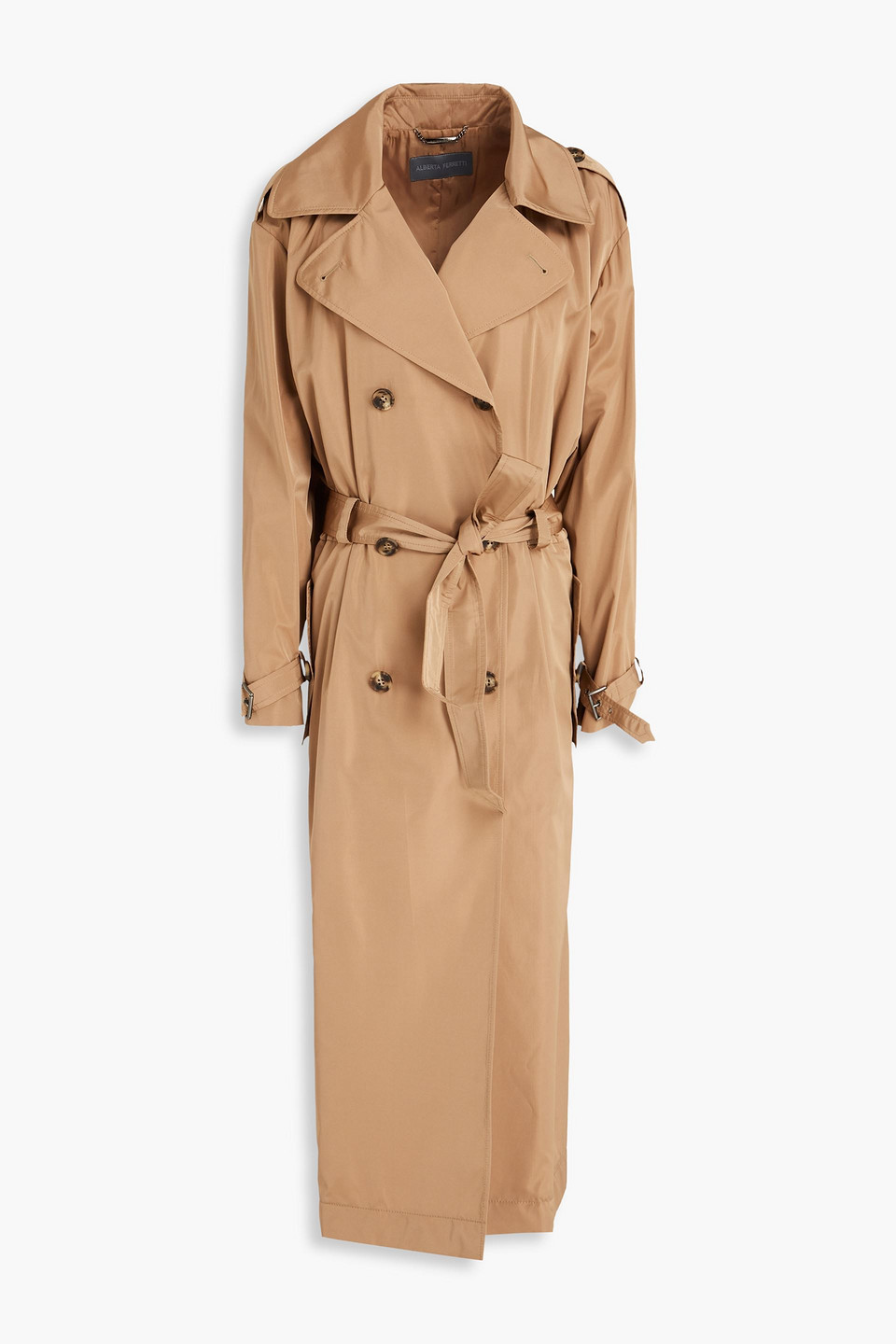 Belted shell trench coat