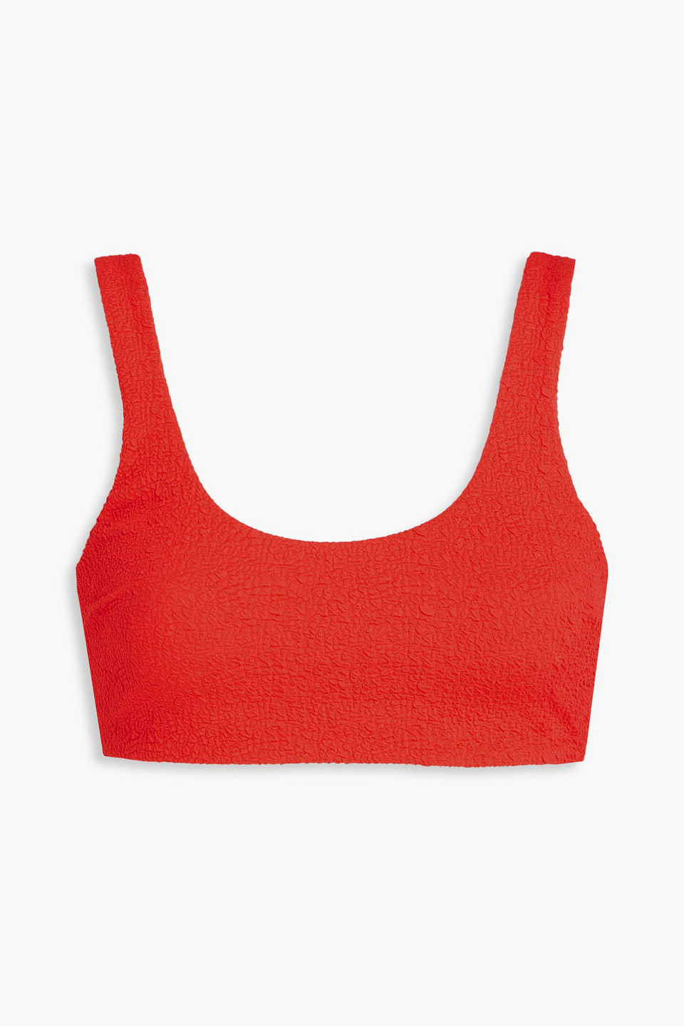 Mara Hoffman Lira Textured Bikini Top In Tomato Red