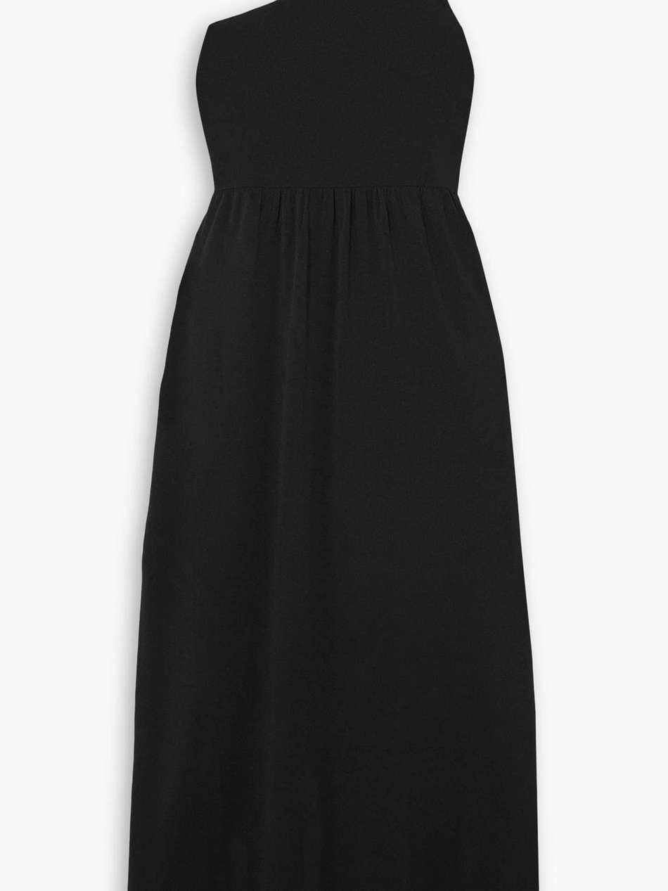 one-shoulder stretch-knit maxi dress