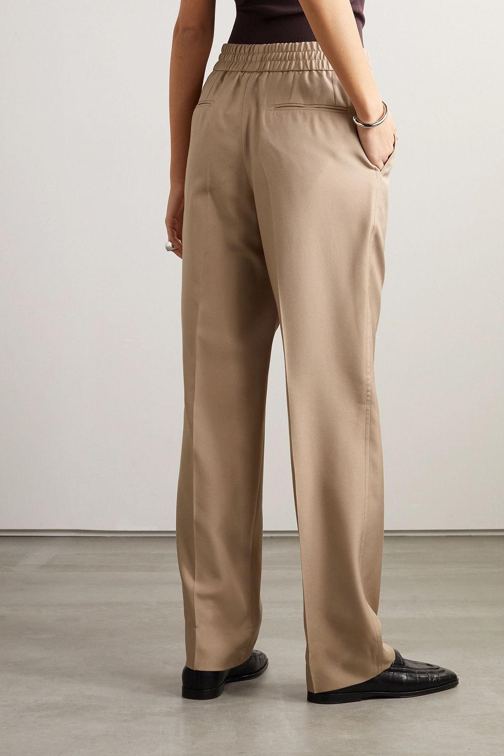 BRIONI 실크 캔버스 스트레이트 팬츠