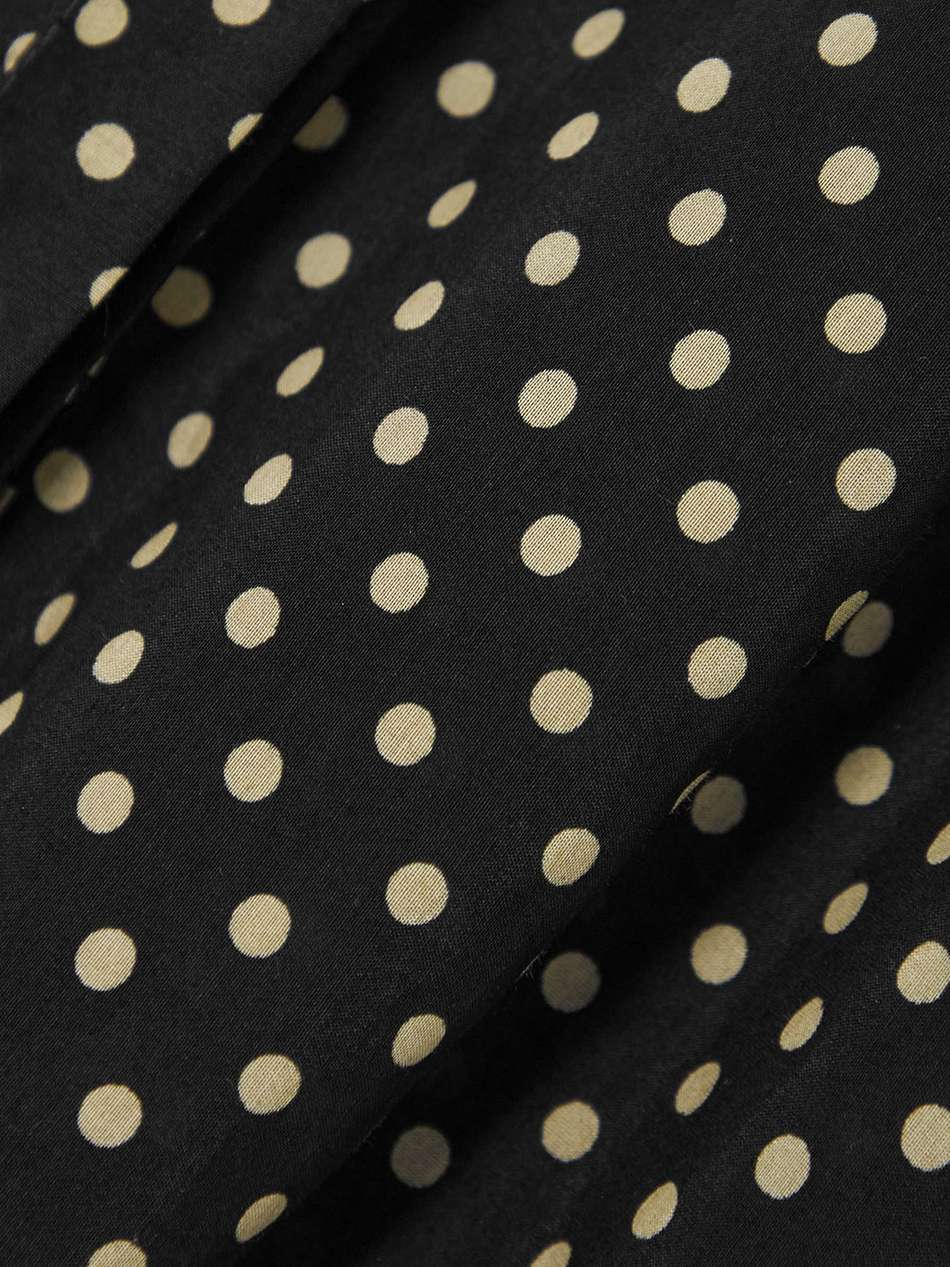 tiered polka-dot cotton and silk-blend shirt dress