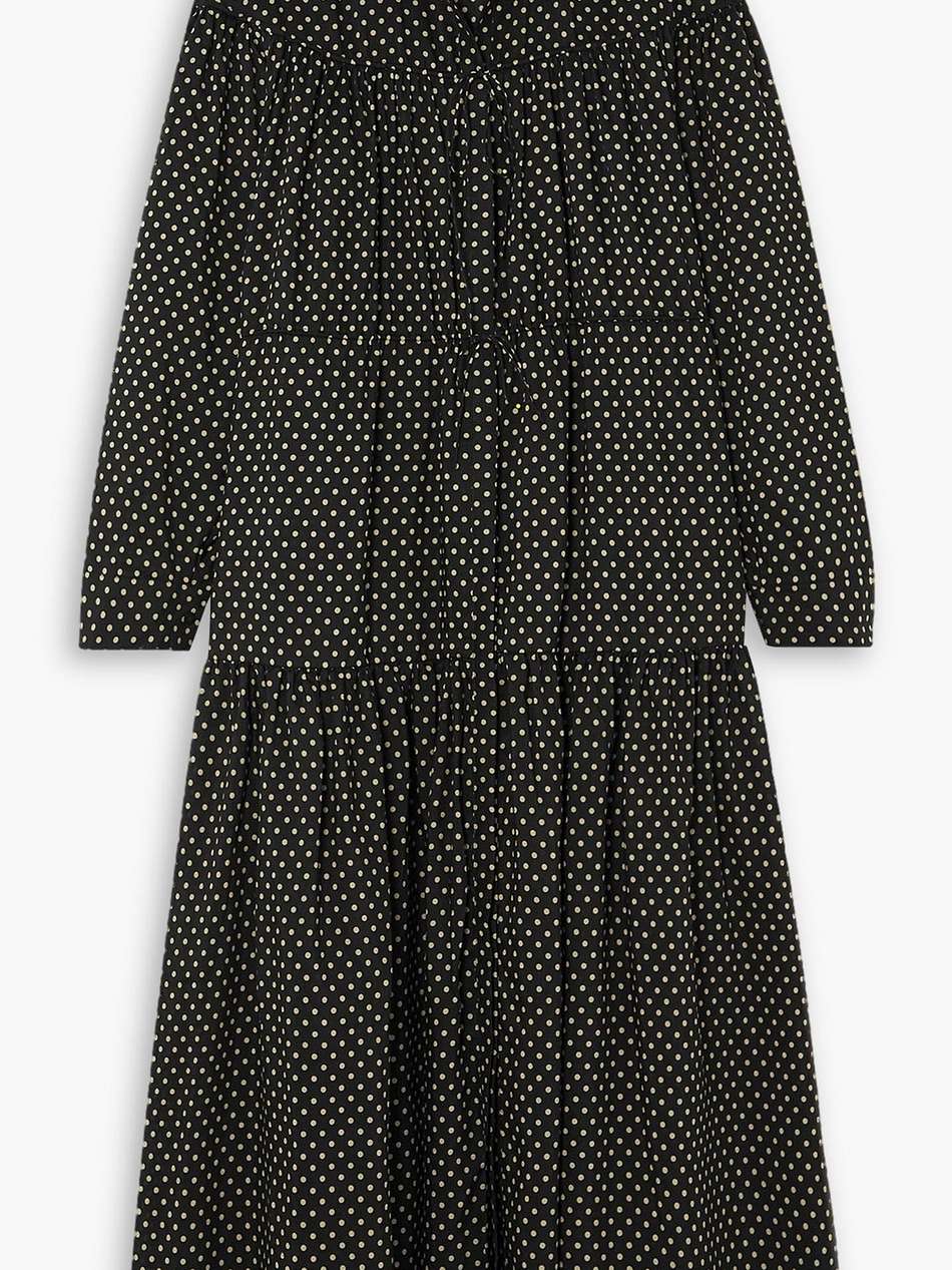 tiered polka-dot cotton and silk-blend shirt dress
