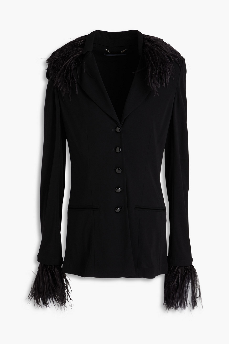 Alberta Ferretti Alberta Ferreti Black Crepe Blazer In Black