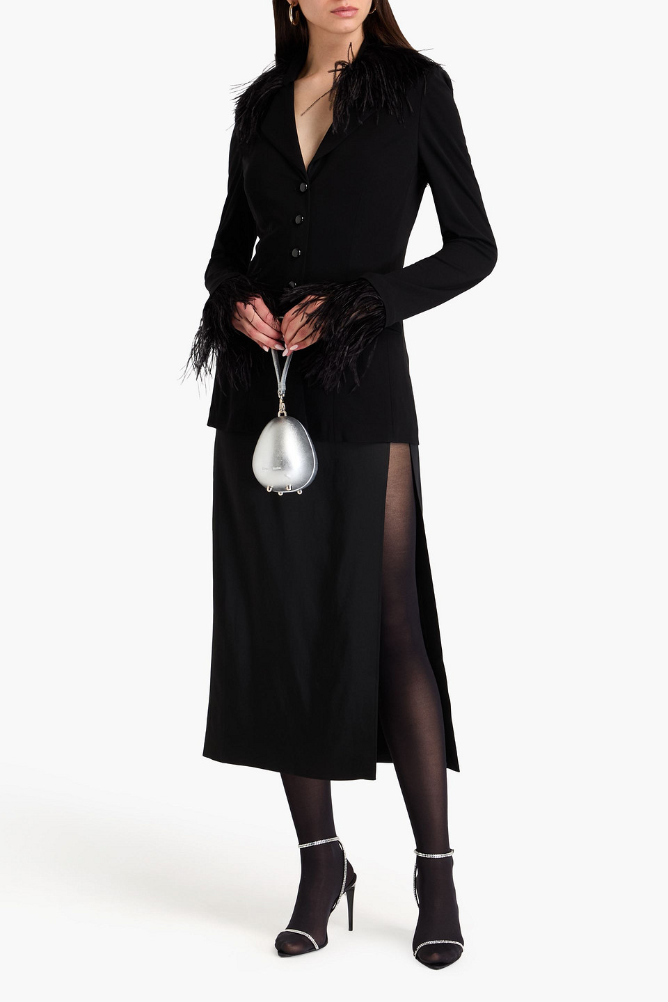 Alberta Ferretti Alberta Ferreti Black Crepe Blazer In Black