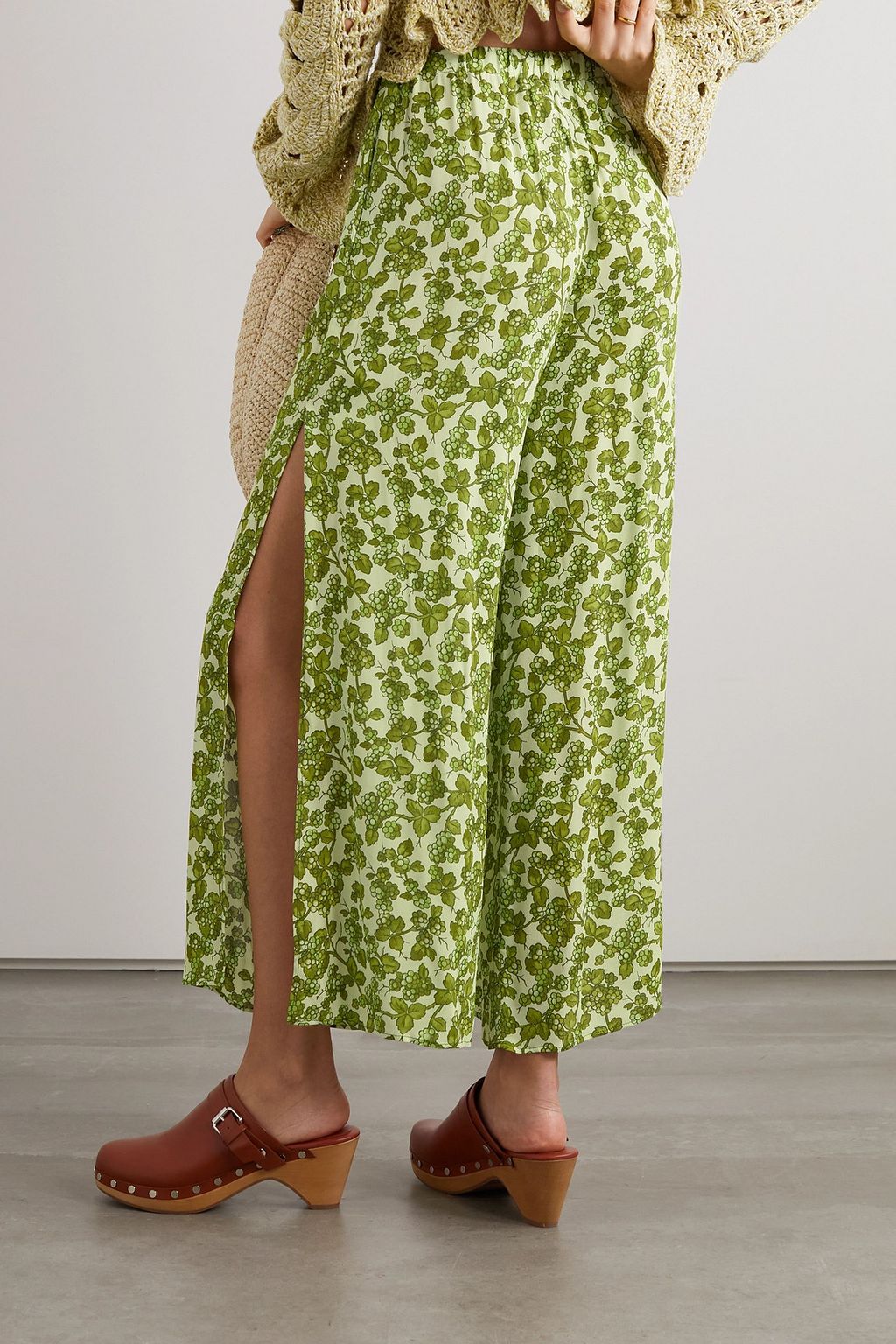 ETRO Printed crepe wide-leg pants