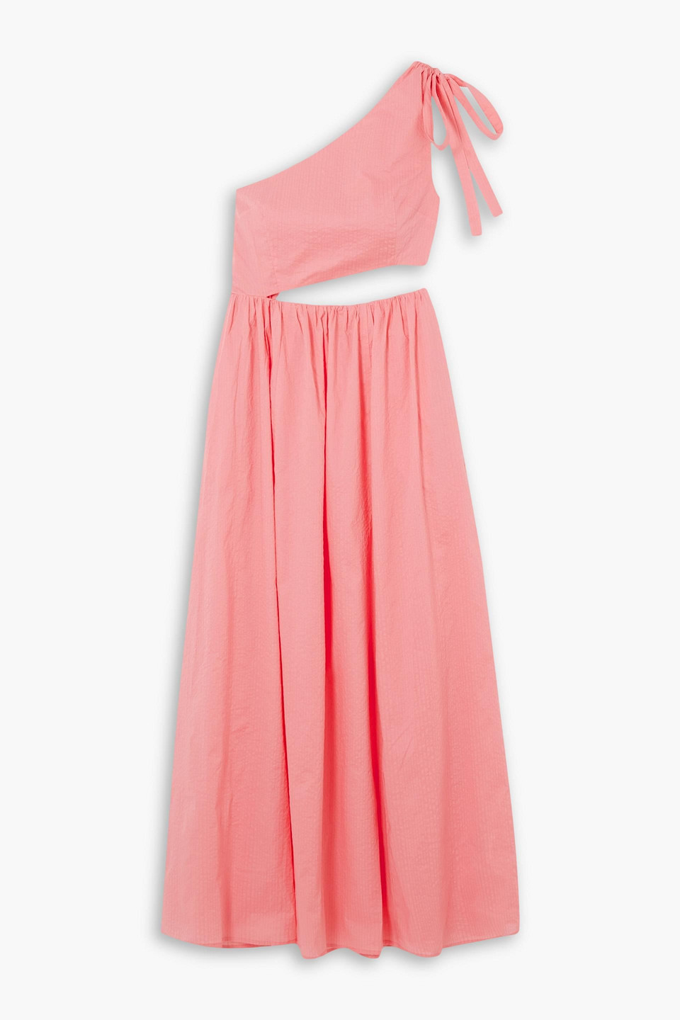 Marysia Alberobello One-shoulder Cutout Cotton Midi Dress In Peach